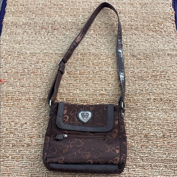 Handbags - Brown Heart Pattern Cross Body Shoulder Bag